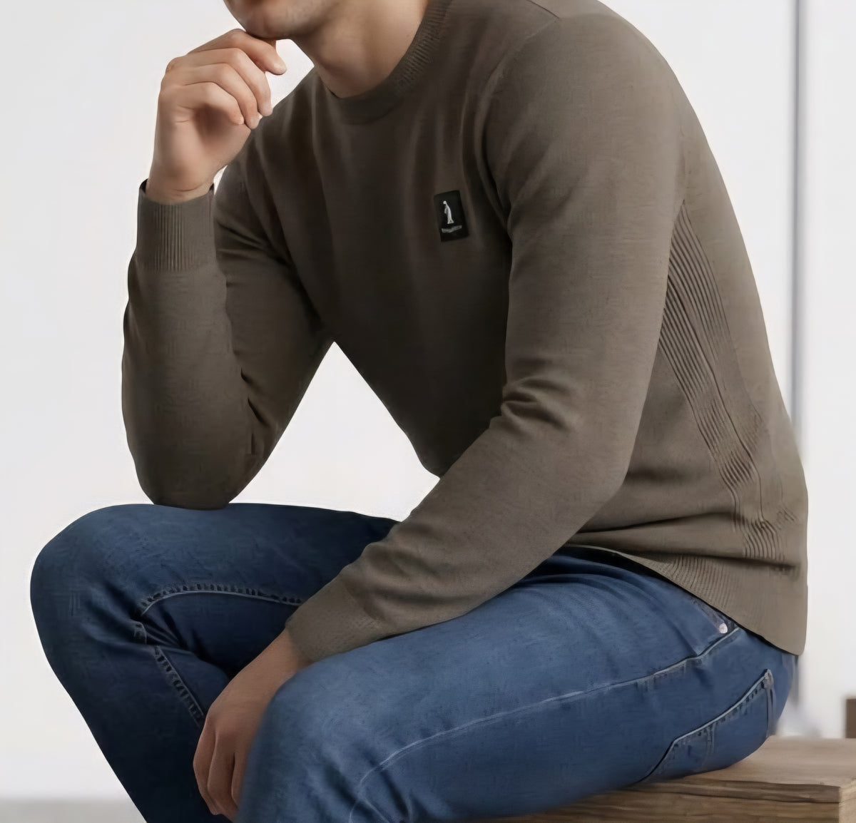 MAGLIA Uomo Refrigue R4050M262 CREWNECK ICON BROWN