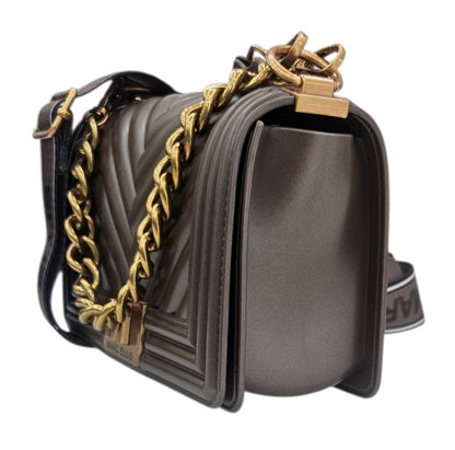 FLAT S 25 SHOULDER BAG COCOA RAME - BORSA - MARC ELLIS