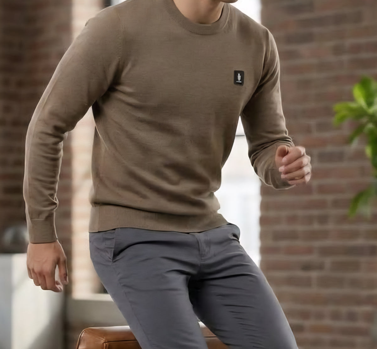 MAGLIA Uomo Refrigue R4050M262 CREWNECK ICON TAUPE