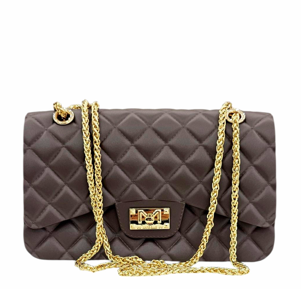 FLAT FALCON M SHOULDER BAG COCOA LIGHT GOLD - BORSA - MARC ELLIS