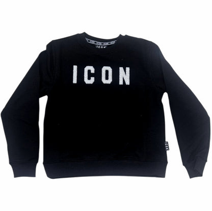 ICDF2W6F013 FELPA DONNA GIROCOLLO GLITTER NERO - FELPA - ICON