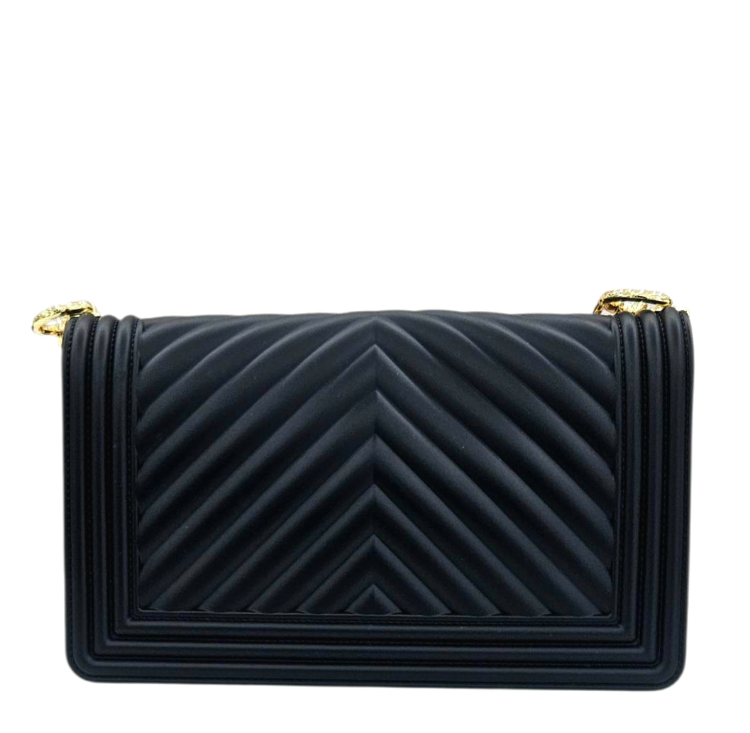 FLAT M 25 SHOULDER BAG BLACK LIGHT GOLD - BORSA - MARC ELLIS