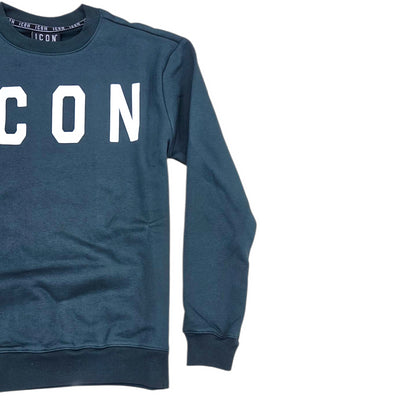 ICUF2W6F001 FELPA UOMO GIROCOLLO VERDE - FELPA - ICON