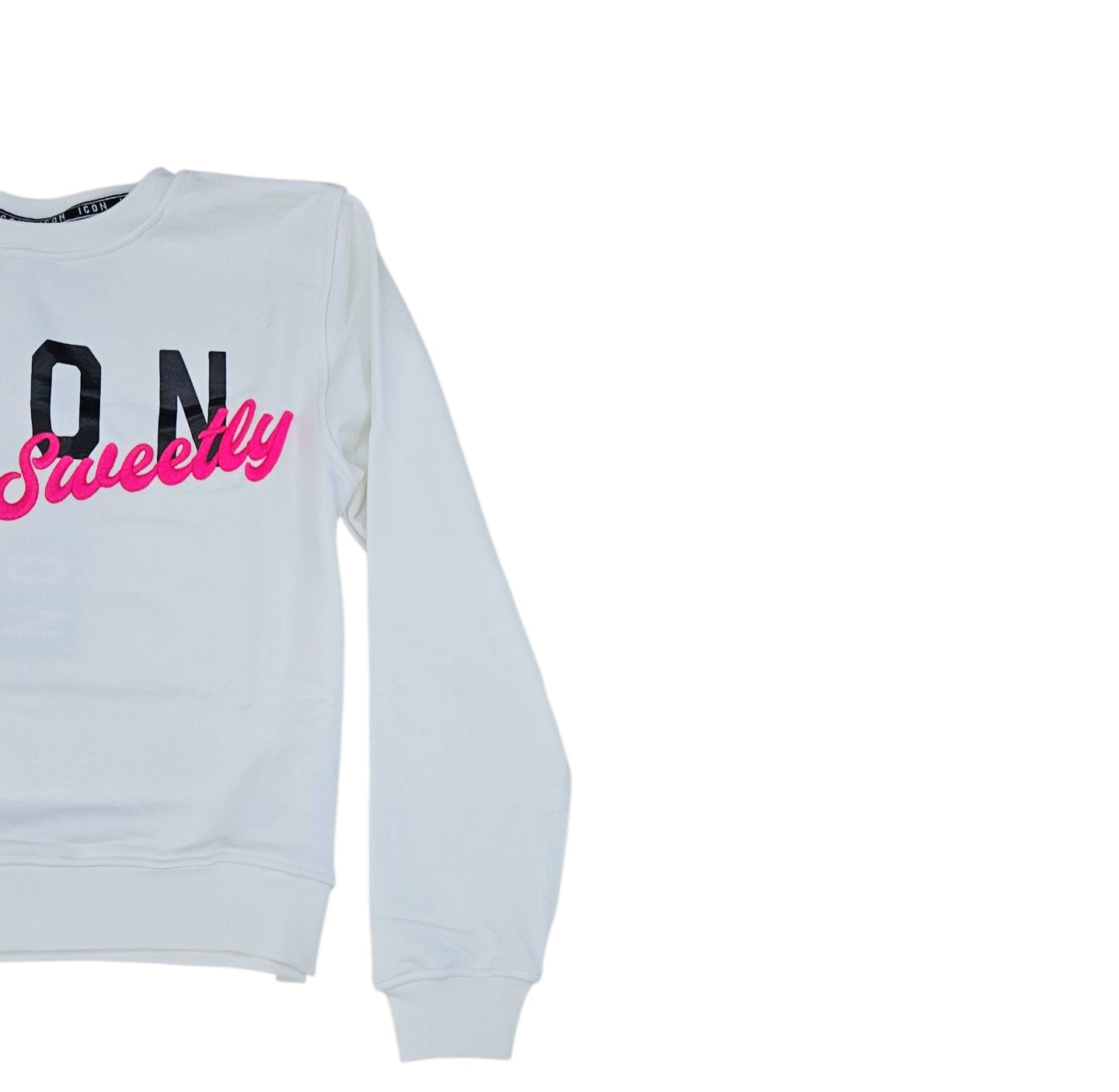 ICDF2W6F012 FELPA DONNA GIROCOLLO BIANCO - FELPA - ICON