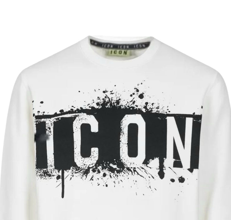 ICUF2W6F013 FELPA GIROCOLLO OFF WHITE - FELPA - ICON