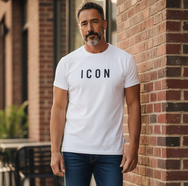 IUT002 GIROCOLLO LOGO CENTRALE BIANCO - T-Shirt e Polo - ICON