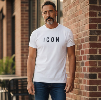 IUT002 GIROCOLLO LOGO CENTRALE BIANCO - T-Shirt e Polo - ICON