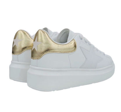 SNEAKERS DONNA SHOPART SASF262002 OFF WHITE GOLD MOD.KIM