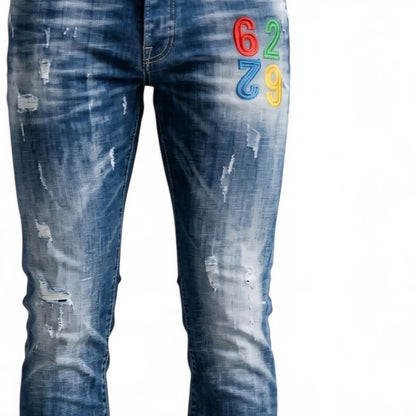 Pantaloni Uomo G2 FIRENZE COLOR RICAMO BLU