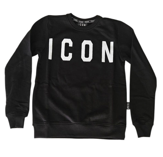 ICDF2W6F005 FELPA DONNA GIROCOLLO NERO - FELPA - ICON