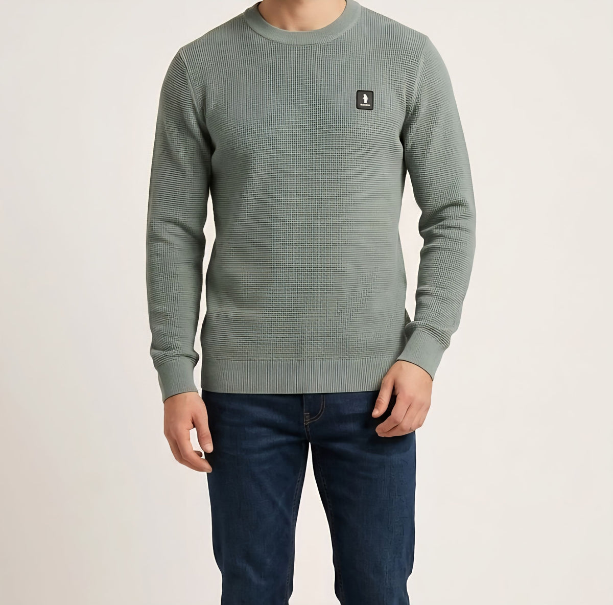 MAGLIA Uomo Refrigue R4061M262 GREWNECK WAFFLE SAGE