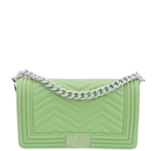 FLAT WAVE M GREEN TEA SILVER - BORSA - MARC ELLIS