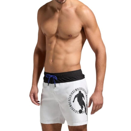 BKK3MBM02 MEDIUM BOARDSHORT BIANCO - COSTUME - BIKKEMBERGS