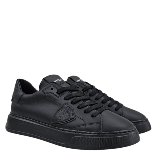 BTLU V013 TEMPLE LOW ,MAN VEAU NOIR NOIR - Scarpe - Philippe Model