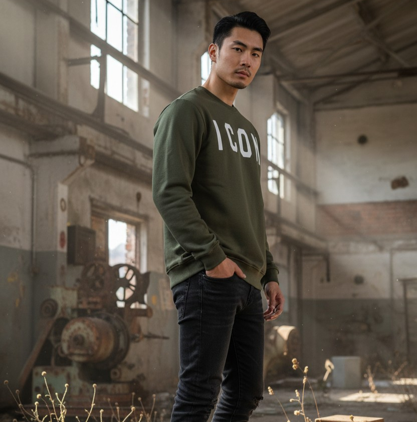 IUF008 GIROCOLLO VERDE - Felpe - ICON