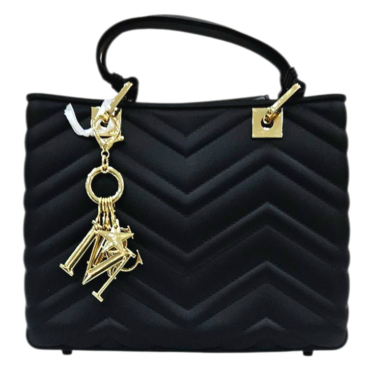 FLAT KRISSY M WAVE 25 BLACK LIGHT GOLD - BORSA - MARC ELLIS