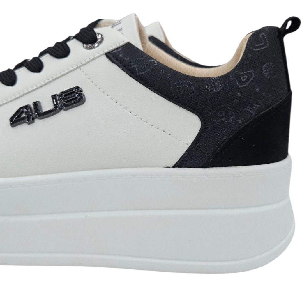 SNEAKERS DONNA 4US PAQCIOTTI 4BX258 WHITE BLACK