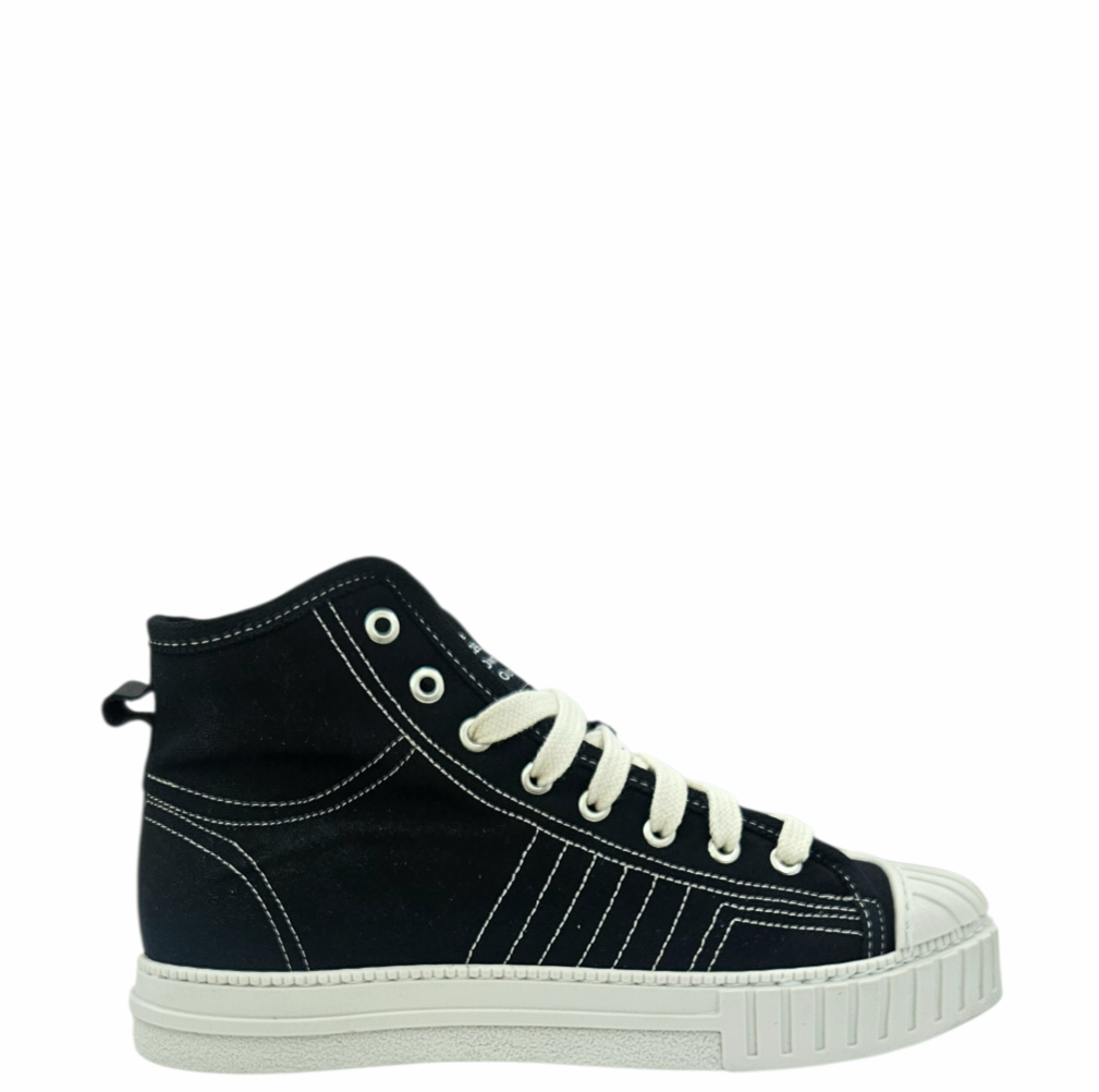 YOUCAUGHT  ALTO CANVAS NERO - Scarpe - F09