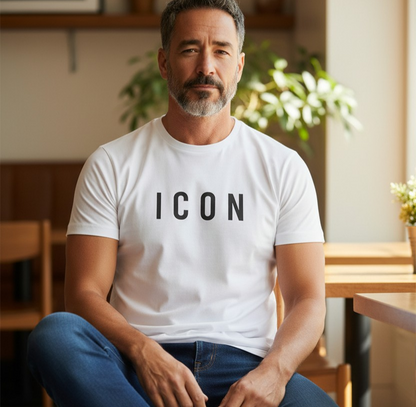 IUT002 GIROCOLLO LOGO CENTRALE BIANCO - T-Shirt e Polo - ICON