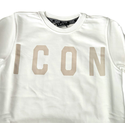 ICDF2W6F005 FELPA DONNA GIROCOLLO BIANCO - FELPA - ICON