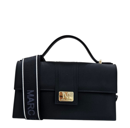 FLAT ARROW M  HANDBAG BLACK LIGHT GOLD - BORSA - MARC ELLIS