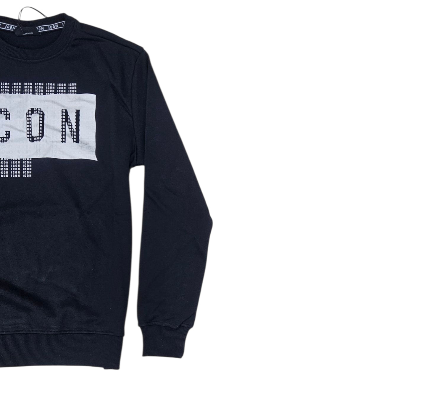 ICUF2W6F046 FELPA UOMO GIROCOLLO NERO - FELPA - ICON