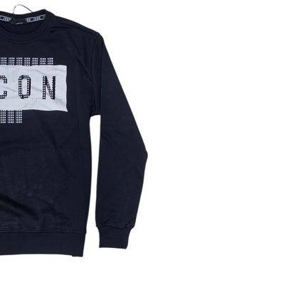 ICUF2W6F046 FELPA UOMO GIROCOLLO NERO - FELPA - ICON