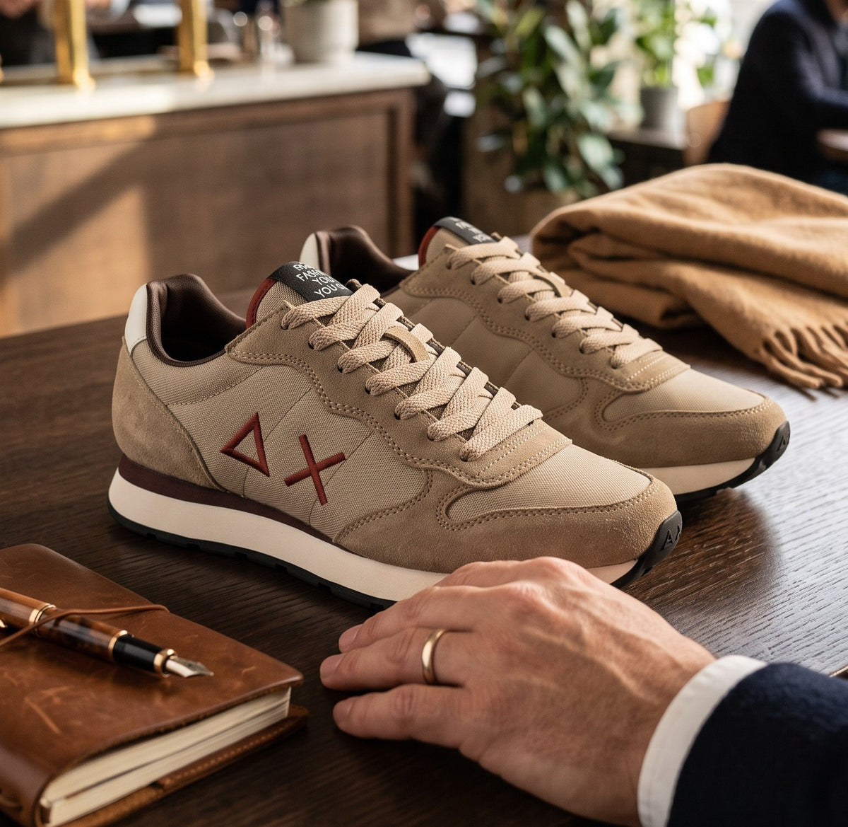 SNEAKERS UOMO SUN 68 TOM SOLID Z46101 BEIGE SCURO