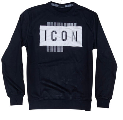 ICUF2W6F046 FELPA UOMO GIROCOLLO NERO - FELPA - ICON