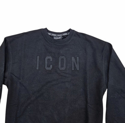 ICUF2WF028 FELPA UOMO GIROCOLLO NERO - FELPA - ICON