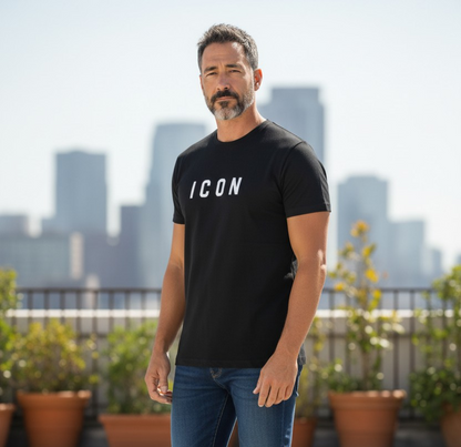 IUT002 GIROCOLLO LOGO CENTRALE NERO - T-Shirt e Polo - ICON