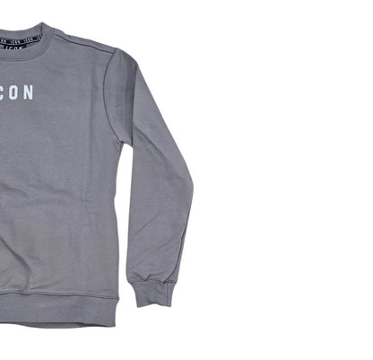 ICUF2W6F006 FELPA UOMO GIROCOLLO GRIGIO - FELPA - ICON