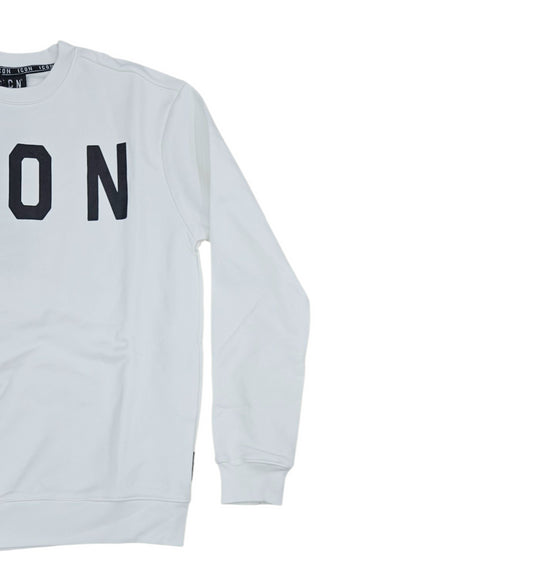 ICUF2W6F001 FELPA UOMO GIROCOLLO BIANCO - FELPA - ICON