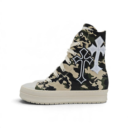 Scarpe Donna F09 MIRIAM CLASS CROCE CANVAS MILITARE BEIGE