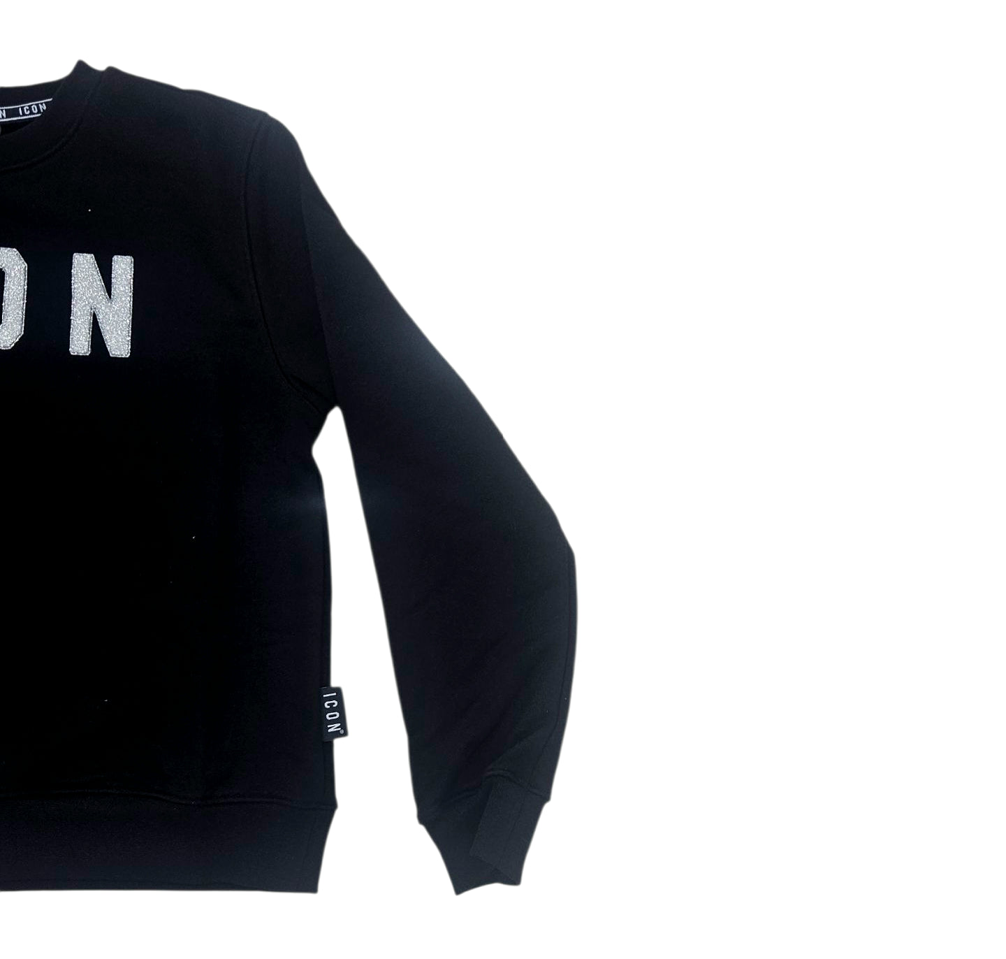 ICDF2W6F013 FELPA DONNA GIROCOLLO GLITTER NERO - FELPA - ICON