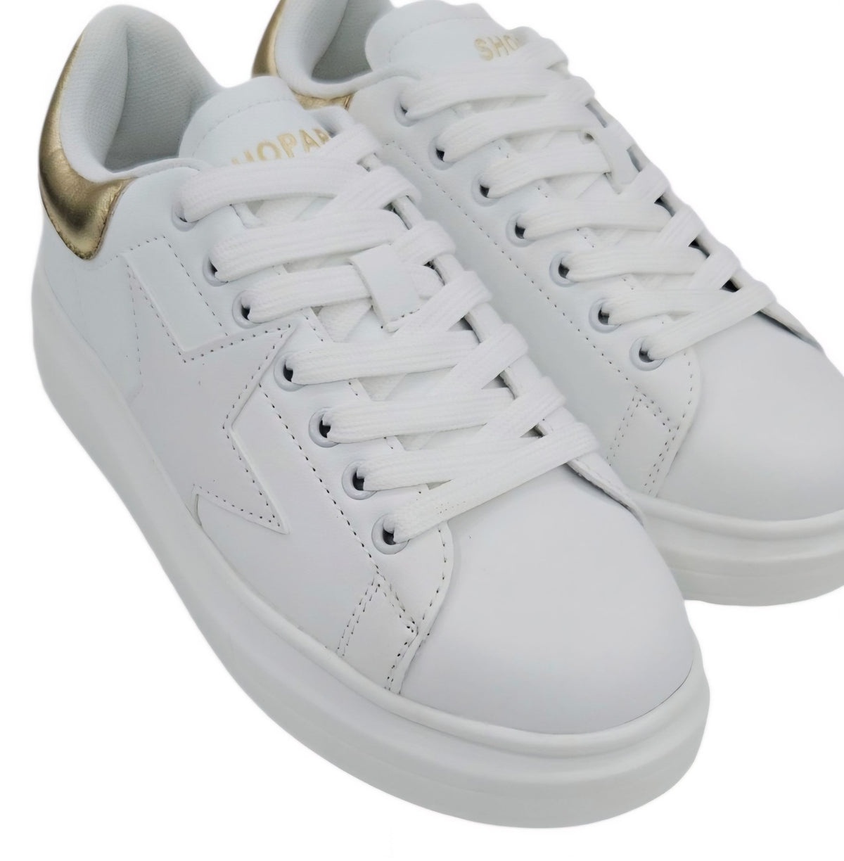 SNEAKERS DONNA SHOPART SASF262002 OFF WHITE GOLD MOD.KIM