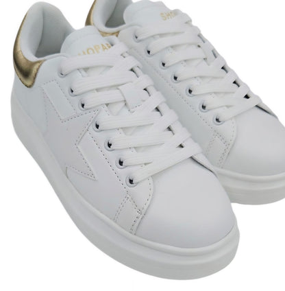 SNEAKERS DONNA SHOPART SASF262002 OFF WHITE GOLD MOD.KIM