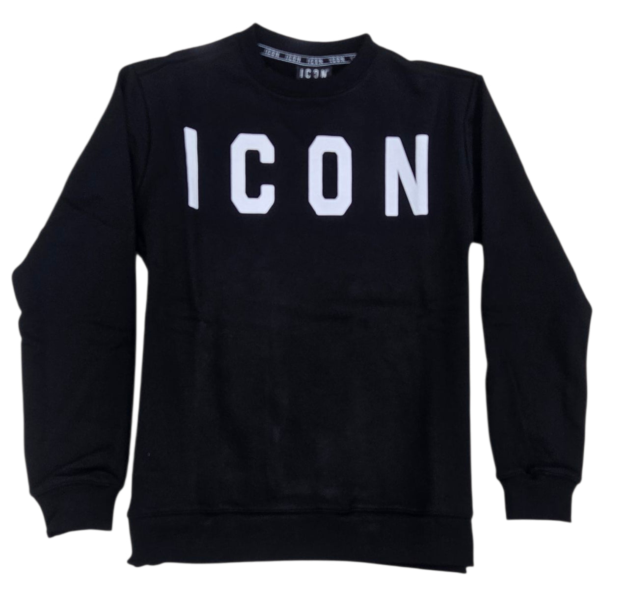 ICUF2W6F001 FELPA UOMO GIROCOLLO NERO - FELPA - ICON