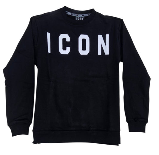 ICUF2W6F001 FELPA UOMO GIROCOLLO NERO - FELPA - ICON