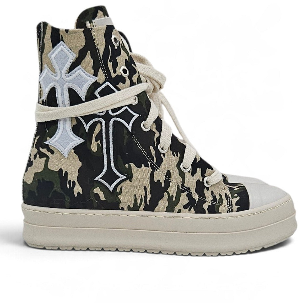 Scarpe Donna F09 MIRIAM CLASS CROCE CANVAS MILITARE BEIGE