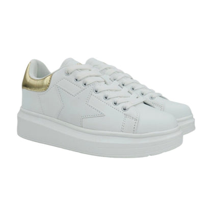 SNEAKERS DONNA SHOPART SASF262002 OFF WHITE GOLD MOD.KIM