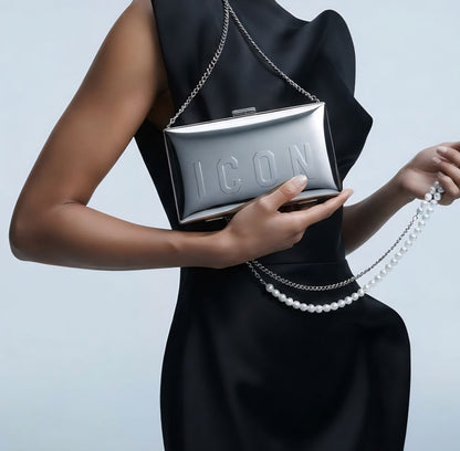 POCHETTE  ICON ICBS35A01 FEVER SILVER