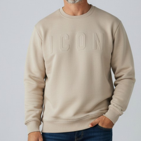 IUF034 GIROCOLLO LOGO IN RILIEVO AVORIO - Felpe - ICON