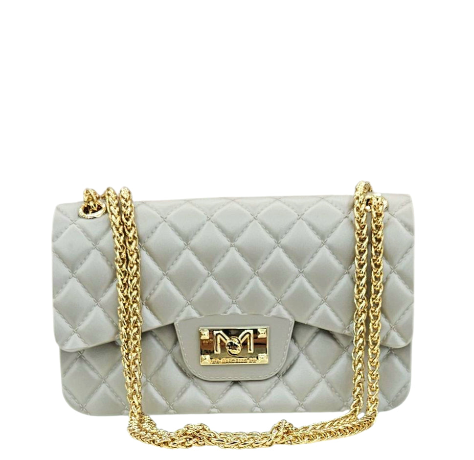 FLAT FALCON S SHOULDER BAG TAUPE LIGHT GOLD - BORSA - MARC ELLIS