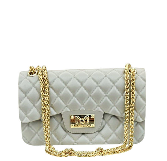 FLAT FALCON S SHOULDER BAG TAUPE LIGHT GOLD - BORSA - MARC ELLIS