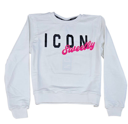 ICDF2W6F012 FELPA DONNA GIROCOLLO BIANCO - FELPA - ICON