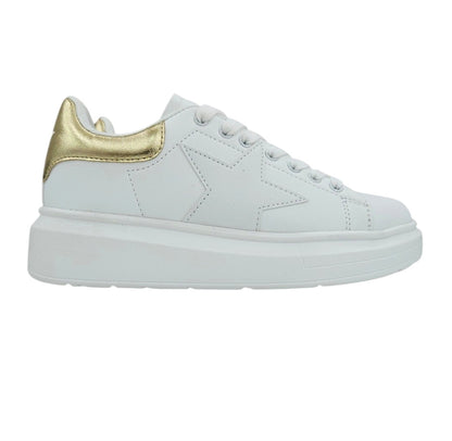 SNEAKERS DONNA SHOPART SASF262002 OFF WHITE GOLD MOD.KIM