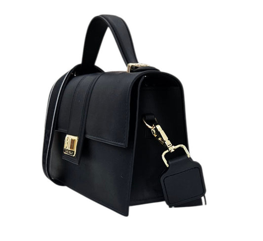 FLAT ARROW M  HANDBAG BLACK LIGHT GOLD - BORSA - MARC ELLIS