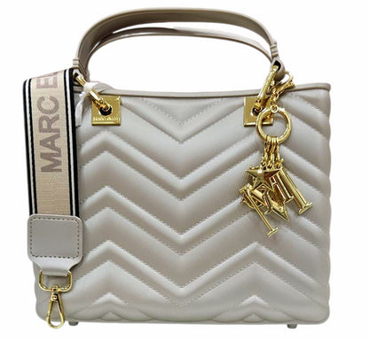 FLAT KRISSY M WAVE 25 TAUPE LIGHT GOLD - BORSA - MARC ELLIS
