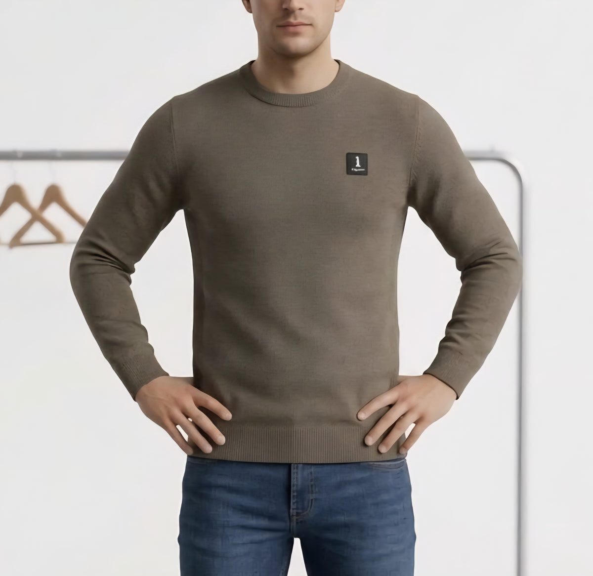 MAGLIA Uomo Refrigue R4050M262 CREWNECK ICON BROWN